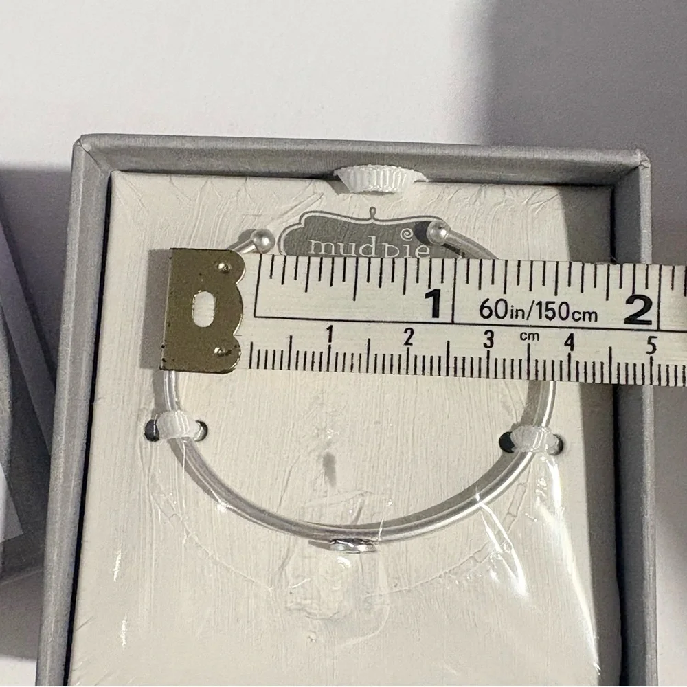 Mud Pie New Silver Tone Initial Bracelet Letter J